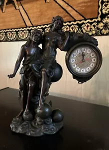Vintage Crosa Clock Man and Woman Statue *Working* See Video - Picture 1 of 19