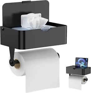 Toilettenpapierhalter Feuchttücherbox Wandhalterung Klorollenhalter ohne Bohren - Bild 1 von 12