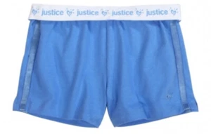 NWT Justice Girls Cornflower Cotton Logo Athletic Shorts 8 - Picture 1 of 1