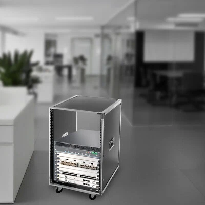 16U Server Rack Open Frame Rolling Network Data Rack 19 inch w/ Casters 4 Post! - Image 1 of 4