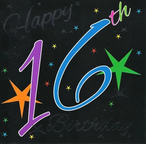 Tarjeta de Felicitación Feliz 16 Cumpleaños - Totalmente Nueva (HB16-D2) - Imagen 1 de 1