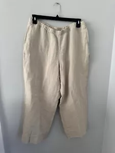 J Jill Love Leinen Pull-On Hose Flachs Creme Large NEU - Bild 1 von 6
