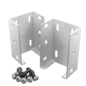 2-Pack Aluminum Fence Rail Metal Bracket Heavy Duty Outdoor Garden Vinyl Fencing - Picture 1 of 2