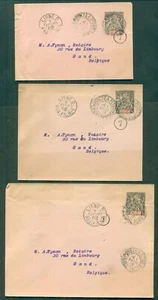 Sobres GUADALUPE, 1920, 25c (H&G B3,a,b) USADOS EN BELGIA, F/VF - Imagen 1 de 2