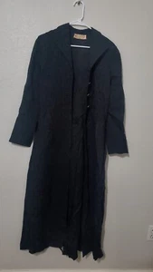 Vintage styled long black textured woman's blazer - Picture 1 of 8