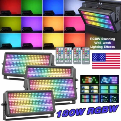 180W RGBW 450LED Wall Wash Light Strobe DMX Stage Disco Party Lighting Halloween - Image 1 of 4