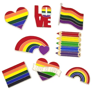 Pride Regenbogen Pin Button Anstecker 8er Set LGBTQ  - Bild 1 von 9