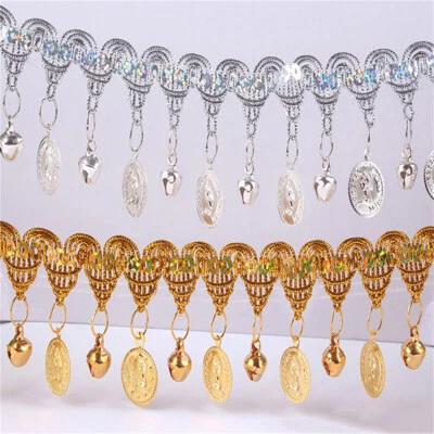 Glockenanhänger Quaste ethnischer Stil Pailletten Vorhang Zierleiste DIY Nähen - Bild 1 von 4