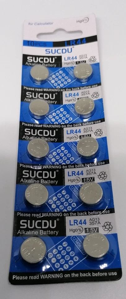 10 x AG13 LR44 SR44 L1154 357 A76 Toy Watch batteries button cells.  - Image 1 of 1