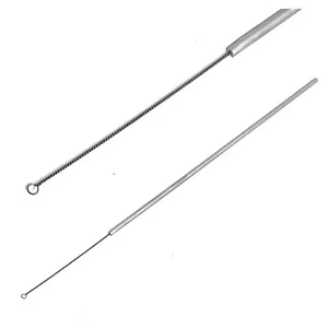 Anello inoculante batterico 3 mm, filo nicromatico intrecciato/torto, manico in alluminio - Foto 1 di 4