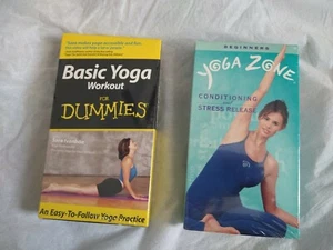 Basic Yoga Workout for Dummies VHS & Yoga Zone conditioning & stress relief VHS - Picture 1 of 5