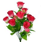 Vibrant 10 Heads Silk Rose Bud Bunch for Wedding Bouquets and Home Outdoor Use