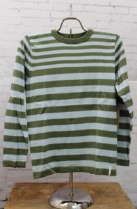 New Burton Boy's Youth Stowe Pullover Sweater Medium Ghost Dock Stripe Green - Picture 1 of 1