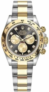 Rolex Cosmograph Daytona Black & Gold Diamond Dial Automatic Mens Luxury Watch - Picture 1 of 5