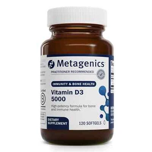 Metagenics Vitamin D3 5000 IU Softgels 120 Count Immune Bone Health Support - Picture 1 of 3