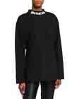 Balenciaga scribble logo curved t shirt womens size S black crew neck 080337