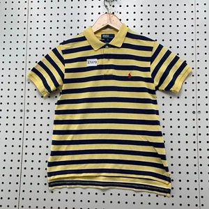 Polo Ralph Lauren Collared Shirt Youth Boys Size 7 Yellow Blue Striped 14x20 - Picture 1 of 12