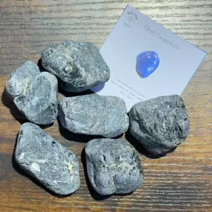Raw Sapphire Crystal Healing Properties Enhances Intuition Mental Clarity - Foto 1 di 2