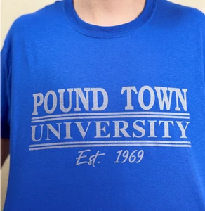 Pound Town University Funny T-shirt - Picture 1 of 6