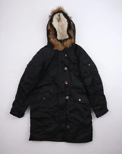 Ladies Alpha Industries Casual Mid-Length Black Parka Size XS - Picture 1 of 10