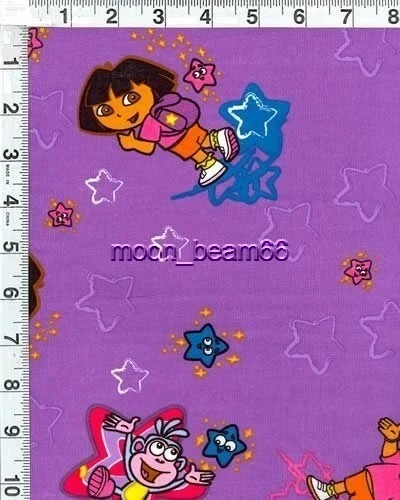 33 Inches Dora the explorer with Friends Monkey Stars Purple Cotton Fabric - Image 1 of 1