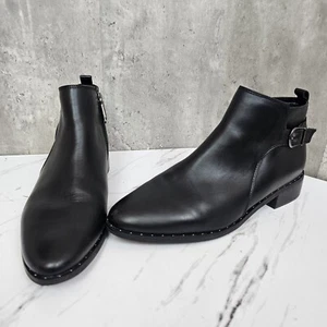 Blondo Womens 10 Tami Ankle Booties Waterproof Boots Black Leather Moto - Picture 1 of 13