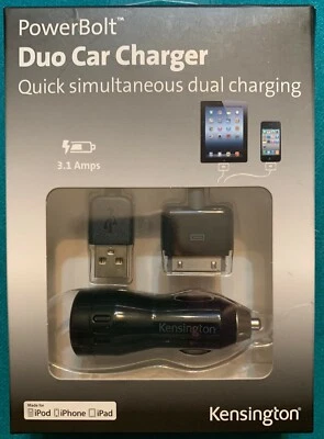 PowerBolt DuoCar Charger for OLDER iPad, iPod iPhone iOS 3.0 or later New in Box - Image 1 of 4