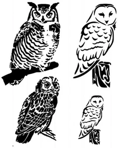 STENCILS CRAFTS TEMPLATES SCRAPBOOKING BIRDS OWLS 1  STENCIL - A4 MYLAR - Bild 1 von 1