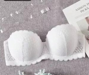 Plus Floral Lace Bandeau Bra With DetachableStrap - Picture 1 of 6