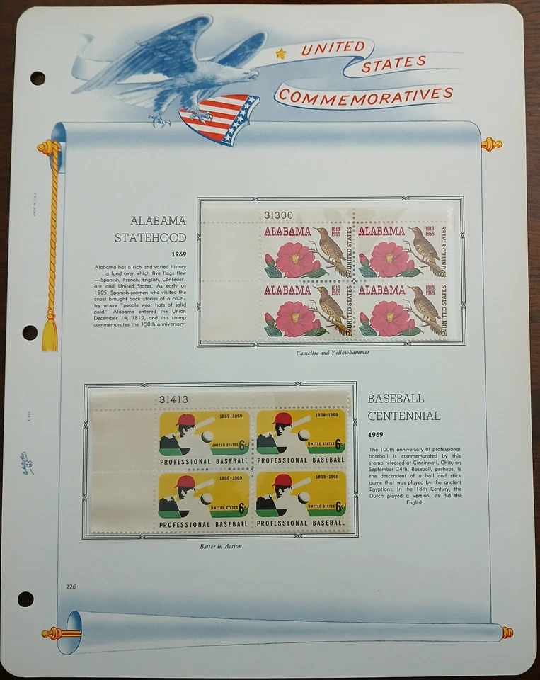 U.S COMMEMORATIVES  - 1969 - 2 BLOCKS OF 4 STAMPS - MH & MNH - #244 - Image 1 of 1