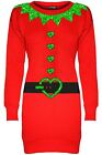 Womens Christmas Sweatshirt Ladies Xmas Snowman Knitted Jumper Dress Plus Size