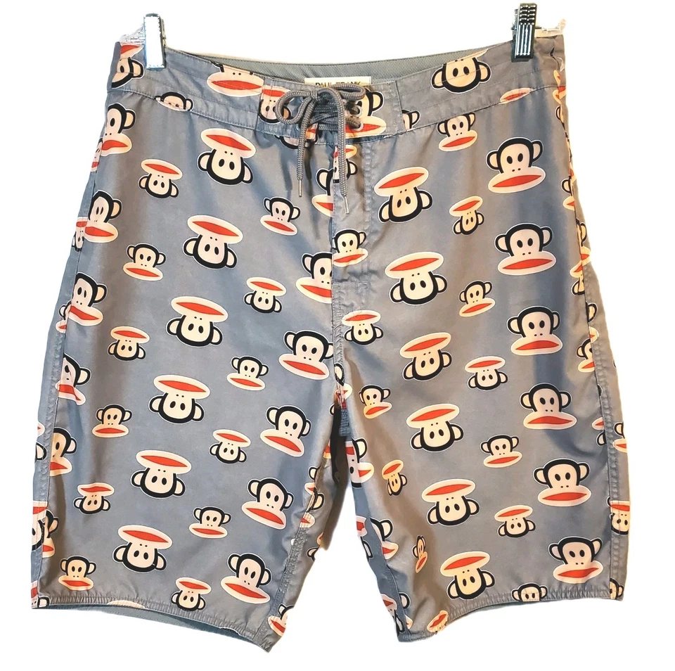 Paul Frank Board Shorts Men's Swim Trunks Monkeys Graphic Sz 36W All Over Print - Image 1 of 4