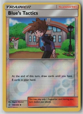 Blue's Tactics 188/236 Pokemon Unified Minds Reverse Holo Near Mint 1 - Image 1 of 2