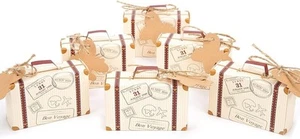 VGOODALL 120 Pcs Mini Suitcase Favor Box Party Candy Box, Vintage Kraft - Picture 1 of 9