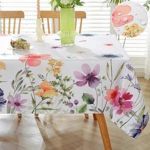 Spring Summer Tablecloth Rectangle 60 x 84 Inch Waterproof Stain Resistant Wi... - Picture 1 of 7