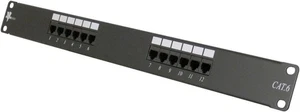 Vertical Cable CAT6 12 Port Patch Panel RJ45 110 19” 1U Rackmount - Picture 1 of 2