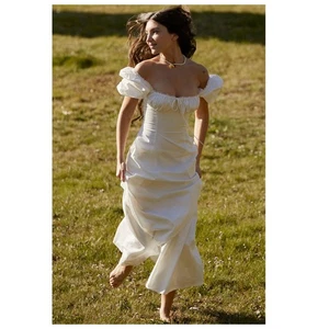 House of CB Felizia White Puff Sleeve Maxi Sundress Size XS - Picture 1 of 18