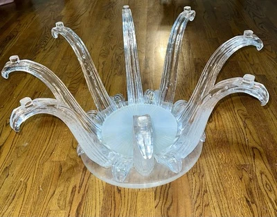 Lalique Style Cactus Table Legs Pedestal Acrylic Lucite Plastic No Top Pre Owned - Image 1 of 4