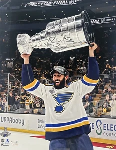 Insegna Robert Bortuzzo "2019 SC Champs" St. Louis Blues Auto 16x20 Fantastici COA - Foto 1 di 7