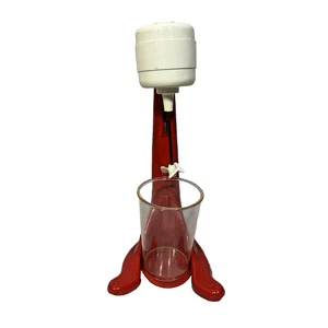 Vintage Penguin Red & White Plastic Mixer w/ Cup Made in England - Picture 1 of 24