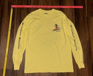 Rare 80s Vintage Walt Disney World Surfer Mickey Mouse Long Sleeve T-shirt XL  - Picture 1 of 10
