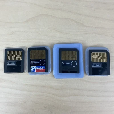 Olympus SmartMedia 32MB M-32P / M-8P, 16MB, 128MB Cámara Tarjeta de Memoria ¡Lote de 4! Foto 1 de 4