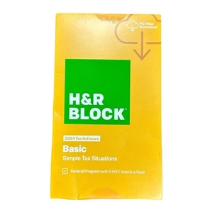 H&R Block Tax Software Basic 2024 PC/Mac [Boxed Key Card] Fast Shipping - Bild 1 von 4