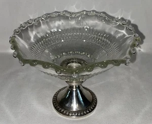 Duchin Creation Schale mit gewichtetem Sterling-Sockel Glas gemustert gerafftem Rand - Bild 1 von 5