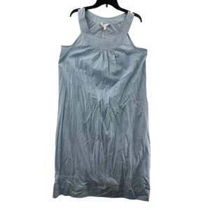 Charter Club Intimates L langes Kleid Nachtwäsche Nachthemd bestickt Misty Morning - Bild 1 von 10