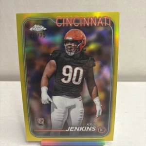 24 Topps Chrome Football Yellow Foil /75 Kris Jenkins #250 Bengals SSP - Picture 1 of 3
