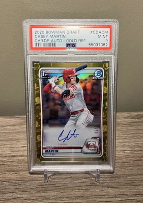 2020 Bowman Chrome Casey Martin Gold Auto PSA 9 Pop 3 - Image 1 of 3