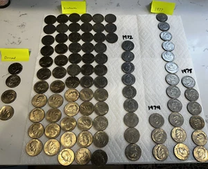 Eisenhower Dollar Huge Lot Viral Discovery In Wall 72-78 95 Coins - Picture 1 of 11