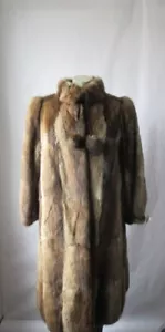Women's Sz 14 L Muskrat Fur Coat MINT Woman - Picture 1 of 5