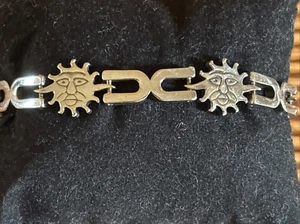 Sterling Silver SUN W/ Face Bracelet 24 Grams - Bild 1 von 6